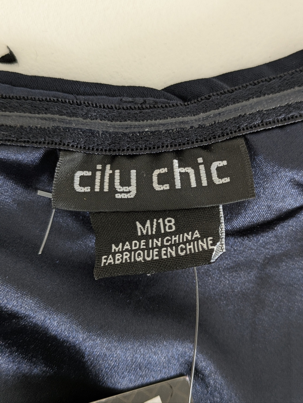 City Chic The Hypnotise Faux Wrap Midi Dress Dark Blue Sz 18 Wedding Party New - Picture 11 of 16